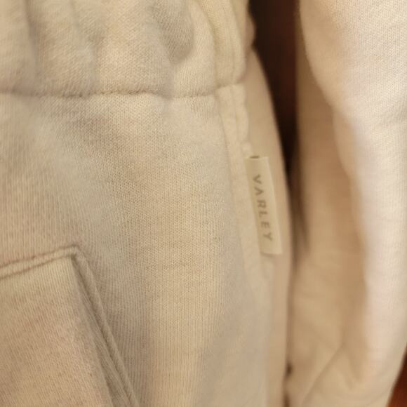 Varley Women S Victoria Hoodie Oatmeal Gold Zip Drawstring Waist Comfy VAR00990 - Picture 7 of 13